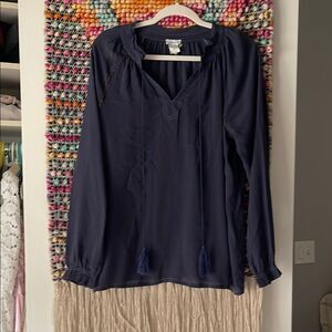 Sundance Blue Relaxed Blouse with Long Sleeves